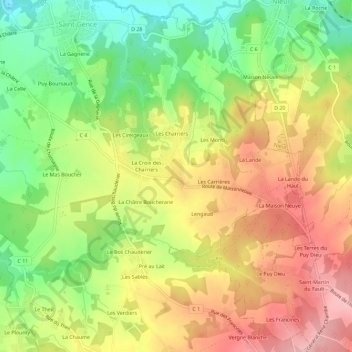 Les Clapiers topographic map, elevation, terrain