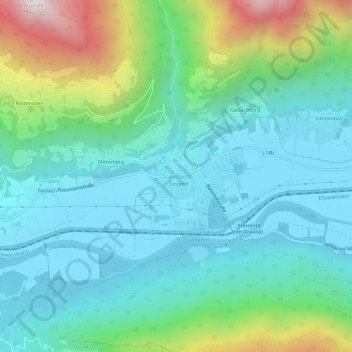 Steinfeld topographic map, elevation, terrain