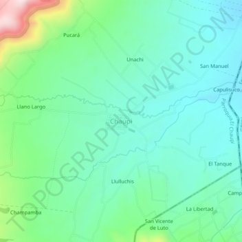 Chaupi topographic map, elevation, terrain