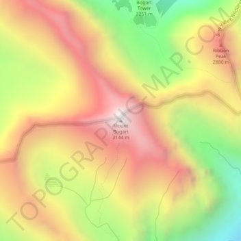 Mount Bogart topographic map, elevation, terrain