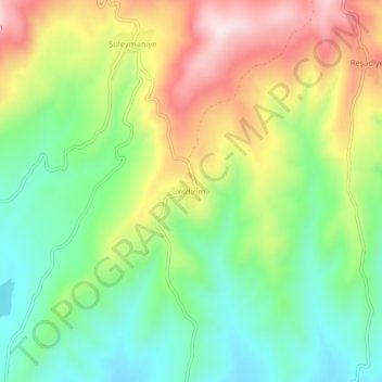 Yıldırım topographic map, elevation, terrain