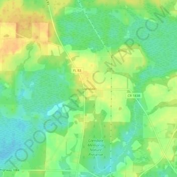 Glendale topographic map, elevation, terrain