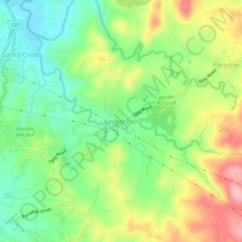 Kaybanban topographic map, elevation, terrain