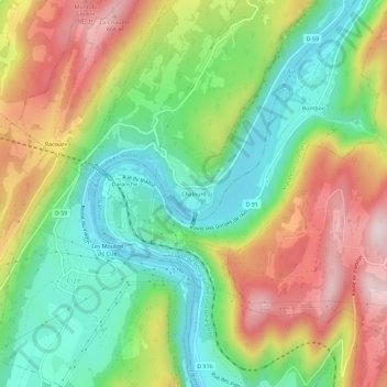 Chalourd topographic map, elevation, terrain