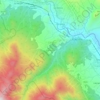 Cascianella topographic map, elevation, terrain