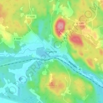 Ingatorp topographic map, elevation, terrain