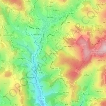 Le Château topographic map, elevation, terrain