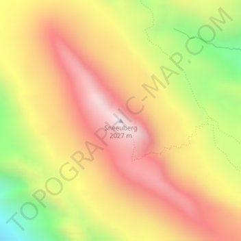 Sneeuberg topographic map, elevation, terrain