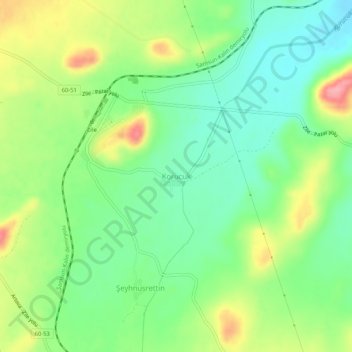 Korucuk topographic map, elevation, terrain