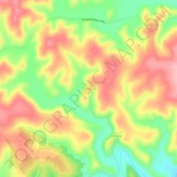 Oyuklu topographic map, elevation, terrain