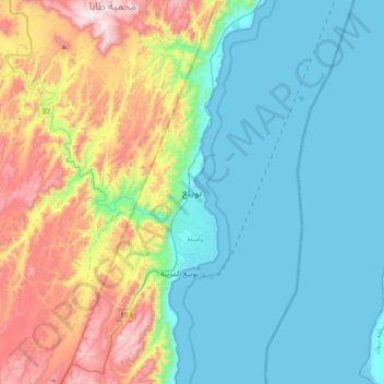 Nueiba topographic map, elevation, terrain