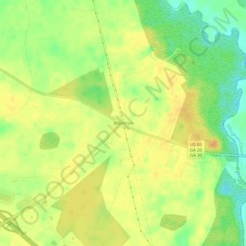Blitchton topographic map, elevation, terrain