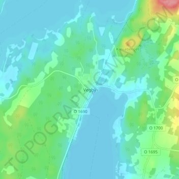 Vegby topographic map, elevation, terrain