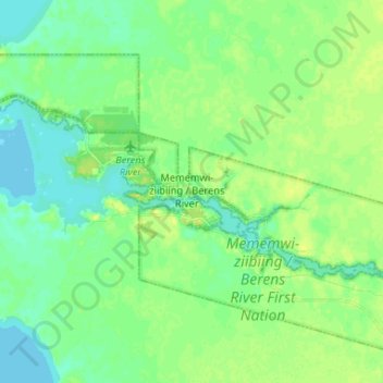 Berens River First Nation (Mememwi-ziibiing) topographic map, elevation, terrain
