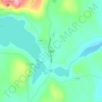 Gideå topographic map, elevation, terrain