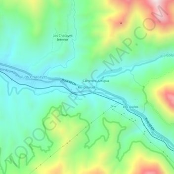 Río Colorado topographic map, elevation, terrain
