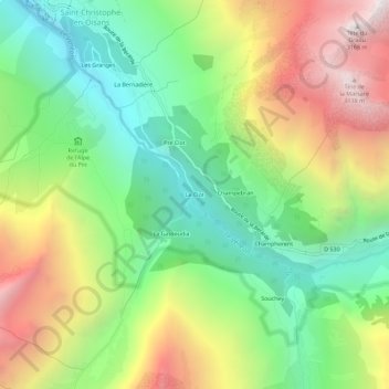 Le Clot topographic map, elevation, terrain