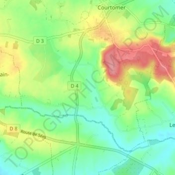 L'Osier topographic map, elevation, terrain