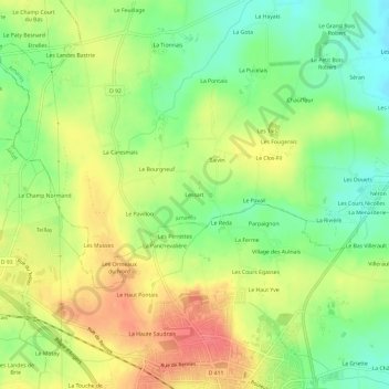 Lessart topographic map, elevation, terrain