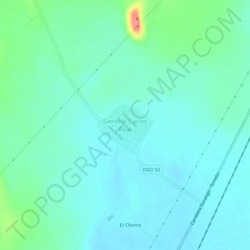 General Carlos Real topographic map, elevation, terrain