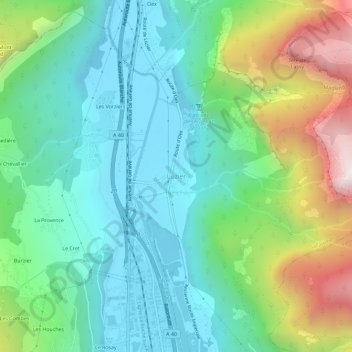 Luzier topographic map, elevation, terrain