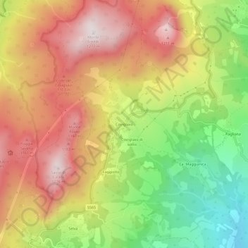 Covigliaio topographic map, elevation, terrain