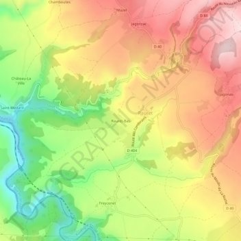 Rauret-Bas topographic map, elevation, terrain