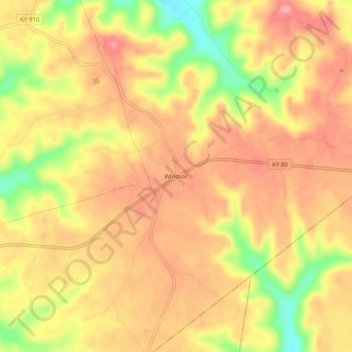 Windsor topographic map, elevation, terrain