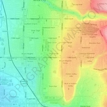 Silver Ridge topographic map, elevation, terrain