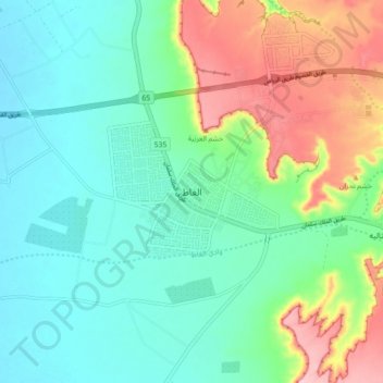 Al Ghat topographic map, elevation, terrain