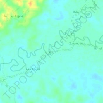 Juai topographic map, elevation, terrain