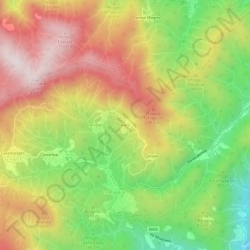 Botro topographic map, elevation, terrain