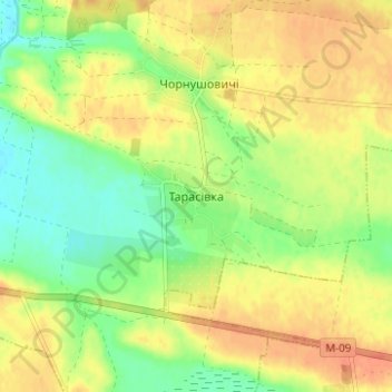 Tarasivka topographic map, elevation, terrain
