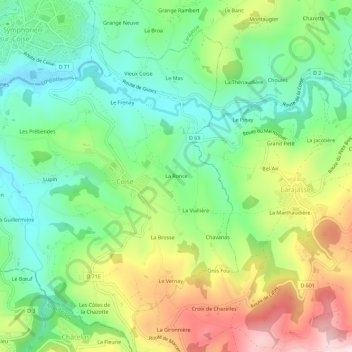 La Ronce topographic map, elevation, terrain