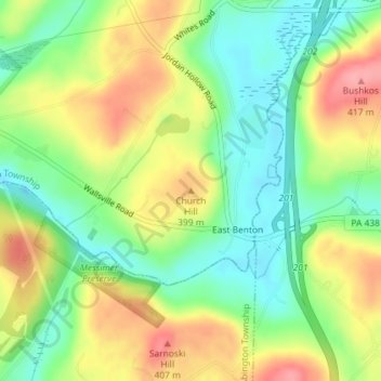 Church Hill topographic map, elevation, terrain