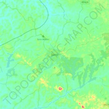 Isiro topographic map, elevation, terrain