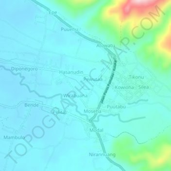 Ngapa topographic map, elevation, terrain
