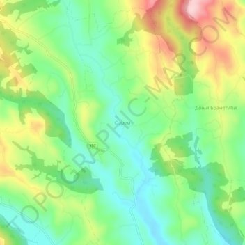 Ozrem topographic map, elevation, terrain