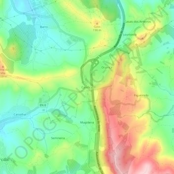 Catefica topographic map, elevation, terrain