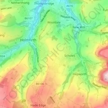 Larch House topographic map, elevation, terrain