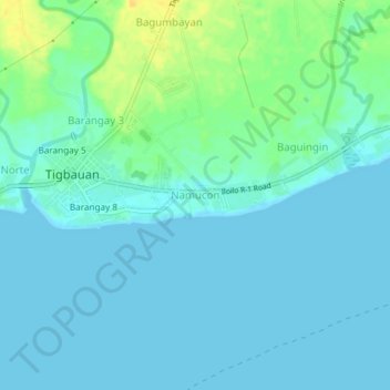 Namucon topographic map, elevation, terrain