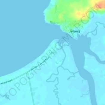 Rawis topographic map, elevation, terrain