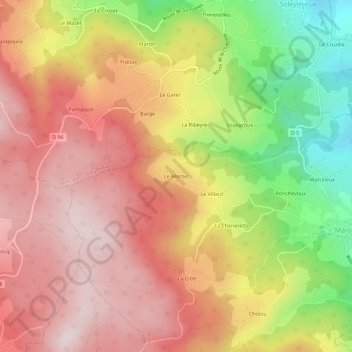 Le Montet topographic map, elevation, terrain