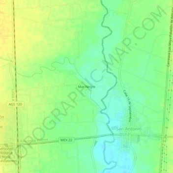 Mar Negro topographic map, elevation, terrain
