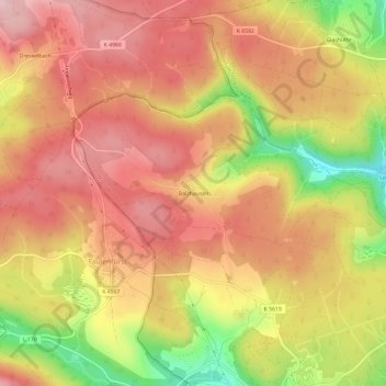 Balzhausen topographic map, elevation, terrain
