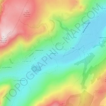 La Buge topographic map, elevation, terrain