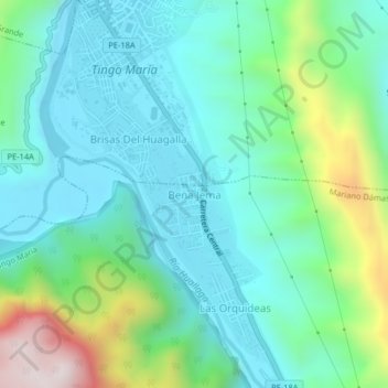 Bena Jema topographic map, elevation, terrain