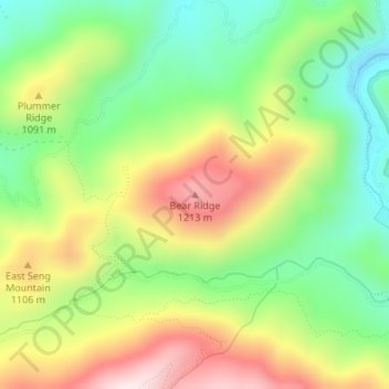 Smyth County topographic map, elevation, terrain