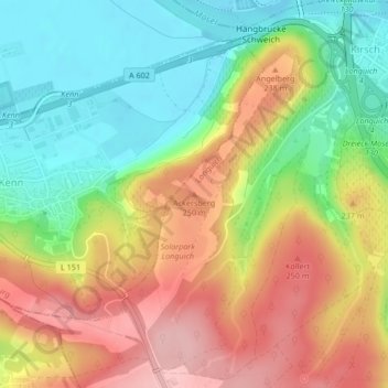 Ackersberg topographic map, elevation, terrain