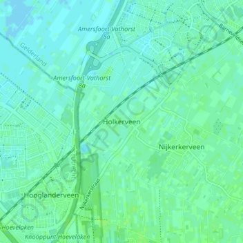 Holkerveen topographic map, elevation, terrain